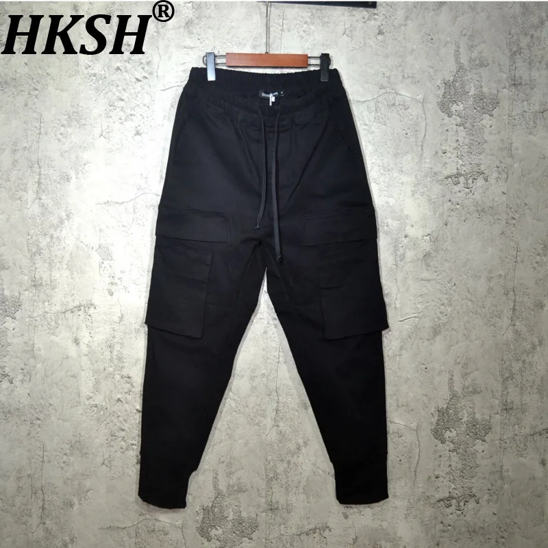 HKSH Autumn Winter New Men Tide Dark Deconstructed Patchwork Three-Dimensional Tailored Cargo Pants Gothic Elastic Waist HK17942