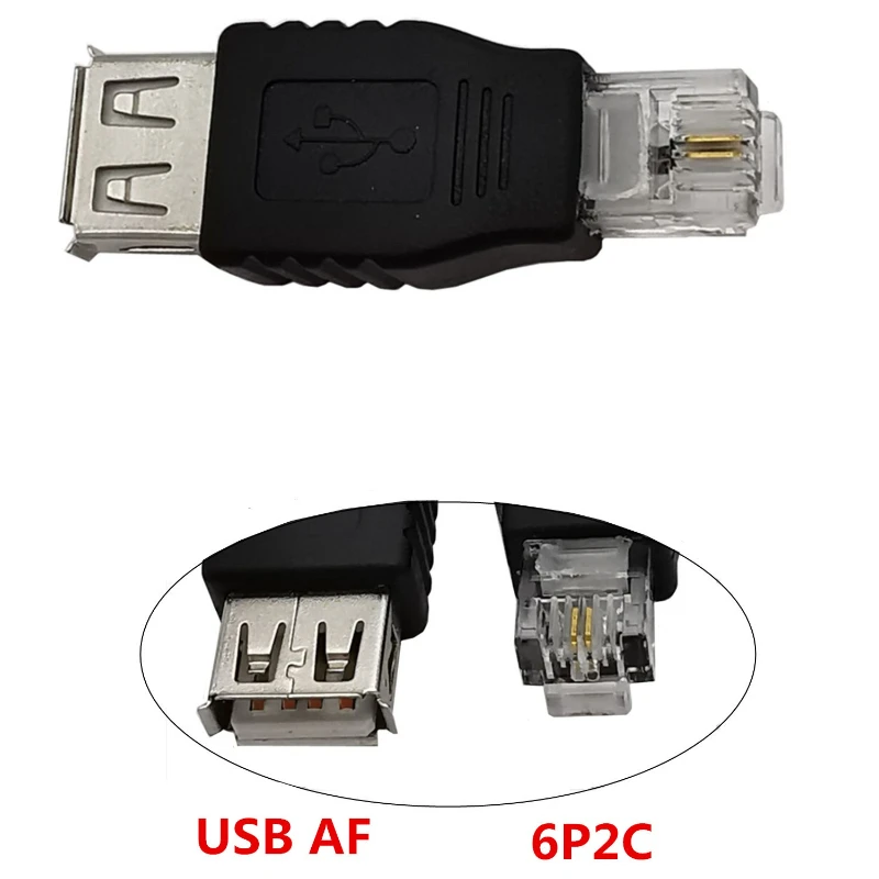 Ethernet USB 2.0 to RJ11 USB A Female to RJ11 Male Plug Telephone 6P2C Male Female 4Pin USB-A Connector Landline Phone Adapter