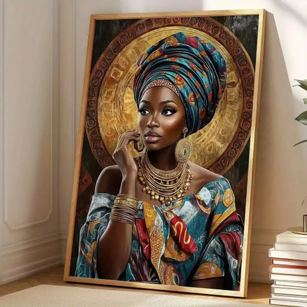 Arte de pared en lienzo de mujeres africanas, impresión de carteles de figuras de arte moderno, para salas de estar, dormitorios, oficinas, decoración del hogar