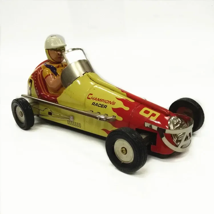 [Funny] Adult Collection Retro Wind up toy Metal Tin Vintage automobiles No.98 F1 Racing car Mechanical Clockwork toy figures