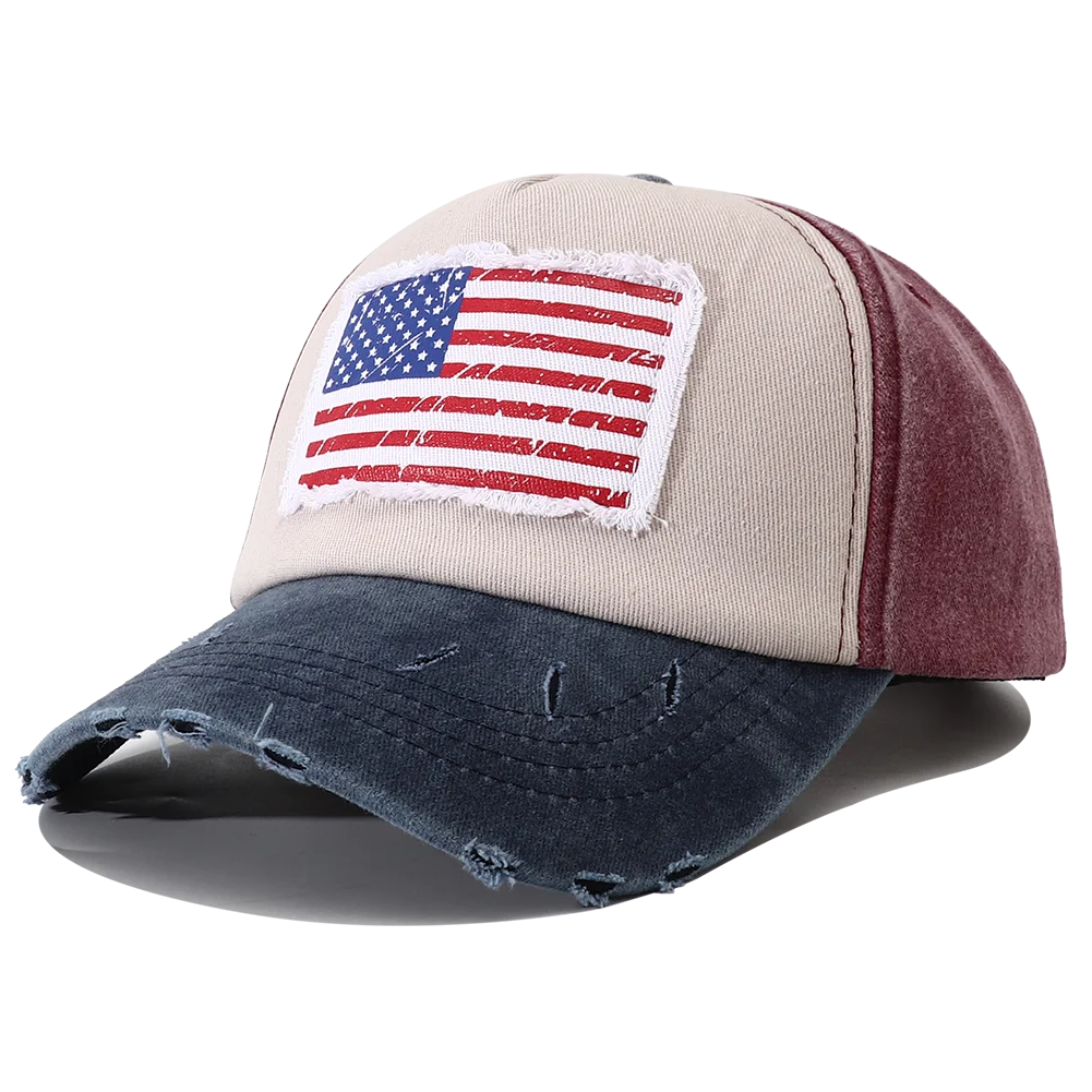 2023 New Designer USA Flag Embroidered Baseball Cap Bone Masculino Vintage 5 Panel Snapback Hats for Women Men Casquette Homme