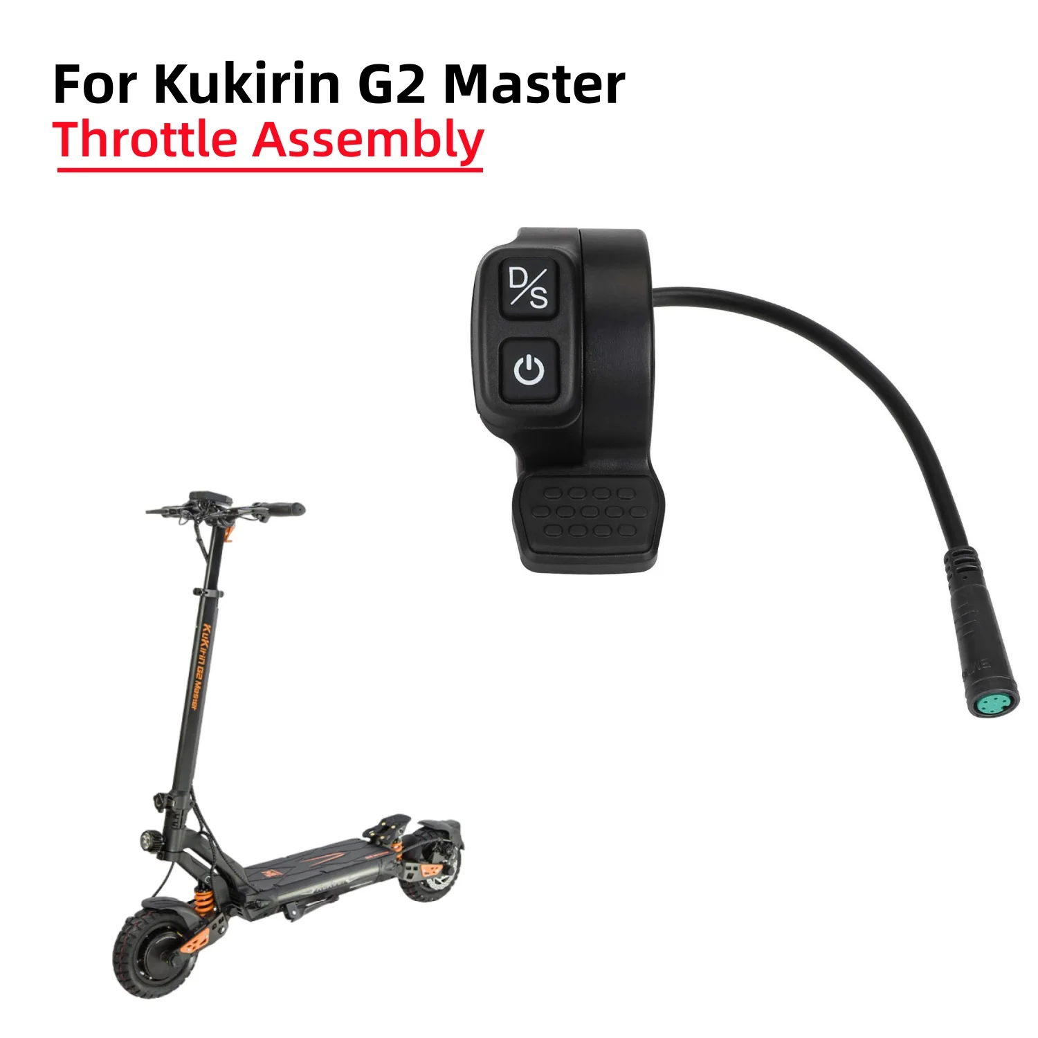Acelerador de Polegar Duplo Kukirin G2 Master para Patinete Elétrico G2 Master - Peça de Reposição para Acelerador de Acionamento Simples ou Duplo