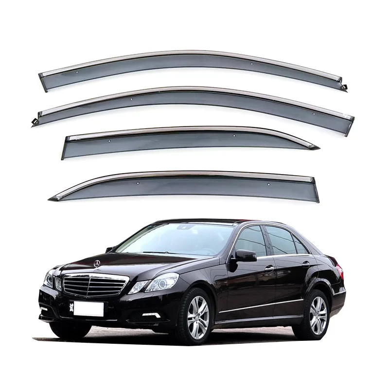 Specially used for Mercedes-Benz E-series E200 E260 E300 window weather shield injection molded rain shield stainless steel