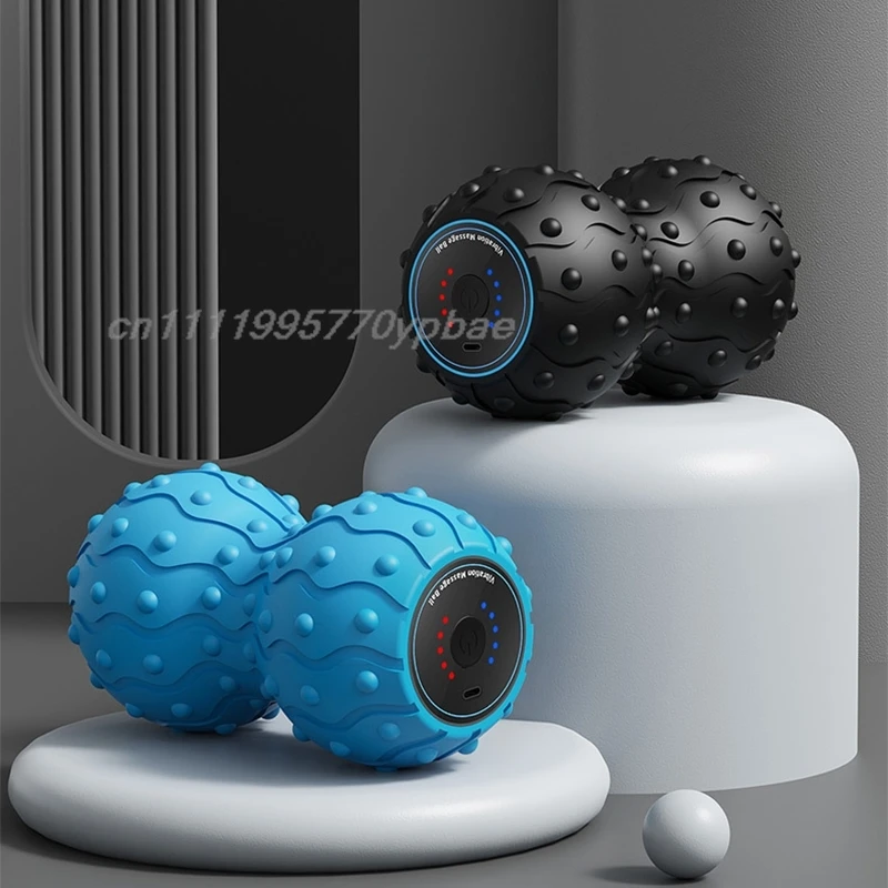 Rechargeable 5 Gears Vibrating Massage Ball Portable Peanut Massager Foam Roller For Fitness Mobility Yoga Relaxation