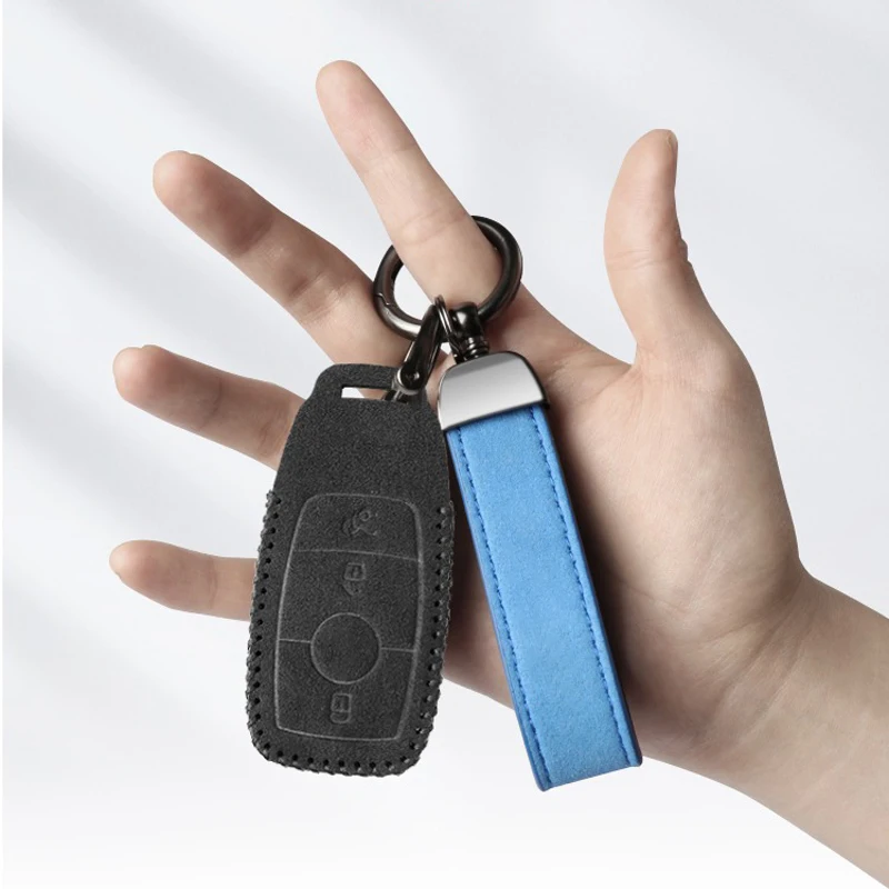 Suede Car Keychain Zinc Alloy Key Ring For Mercedes Benz AMG W211 W213 C200 W204 W203 W206 W211 W212 W201 W220 GLC GLK CLA GLA