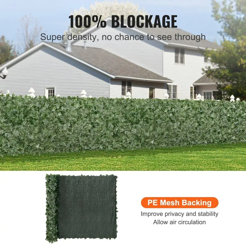 Kunstmatige Groene Klimop Privacy Hek 59x118in Faux Hedge Muur Scherm voor buiten Tuin Balkon Mesh Backing Verbeterde Joint