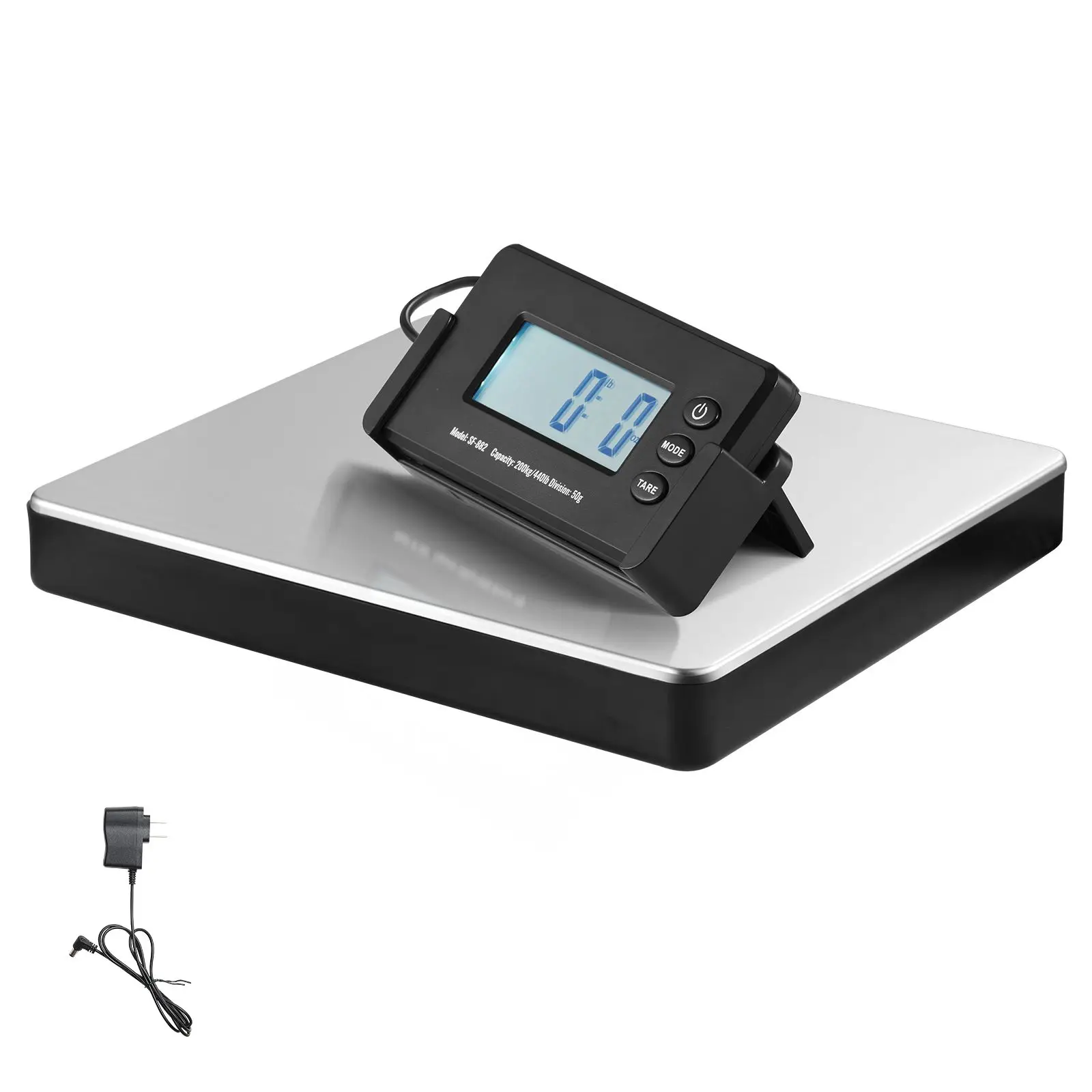 Digital Shipping Scale, 440 lbs x 1.7 oz. Heavy Duty Postal with Timer, Tare Function, HD LCD Screen Portable Package for