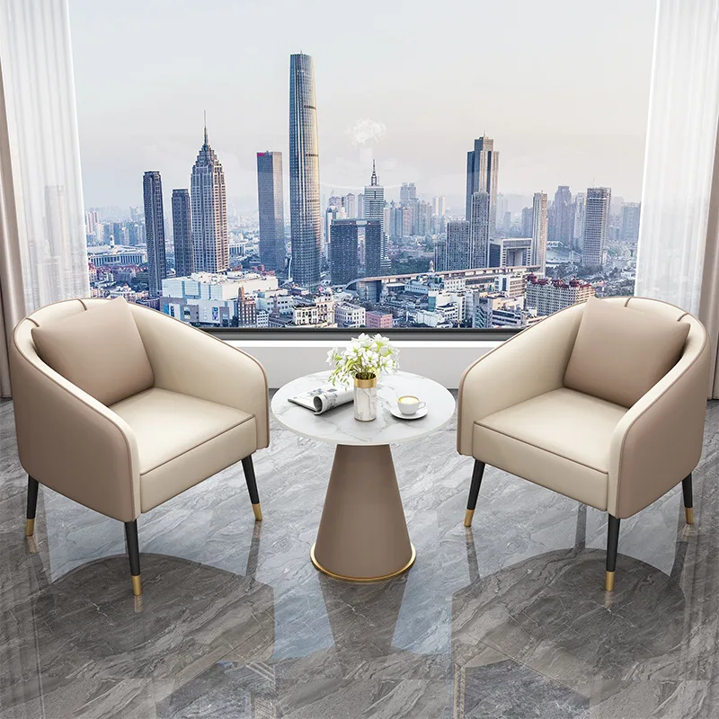Modern Office Reception Chair & Tea Table Combination with Rock Board for Salon Gym & Business Waiting Areas Hotels 3