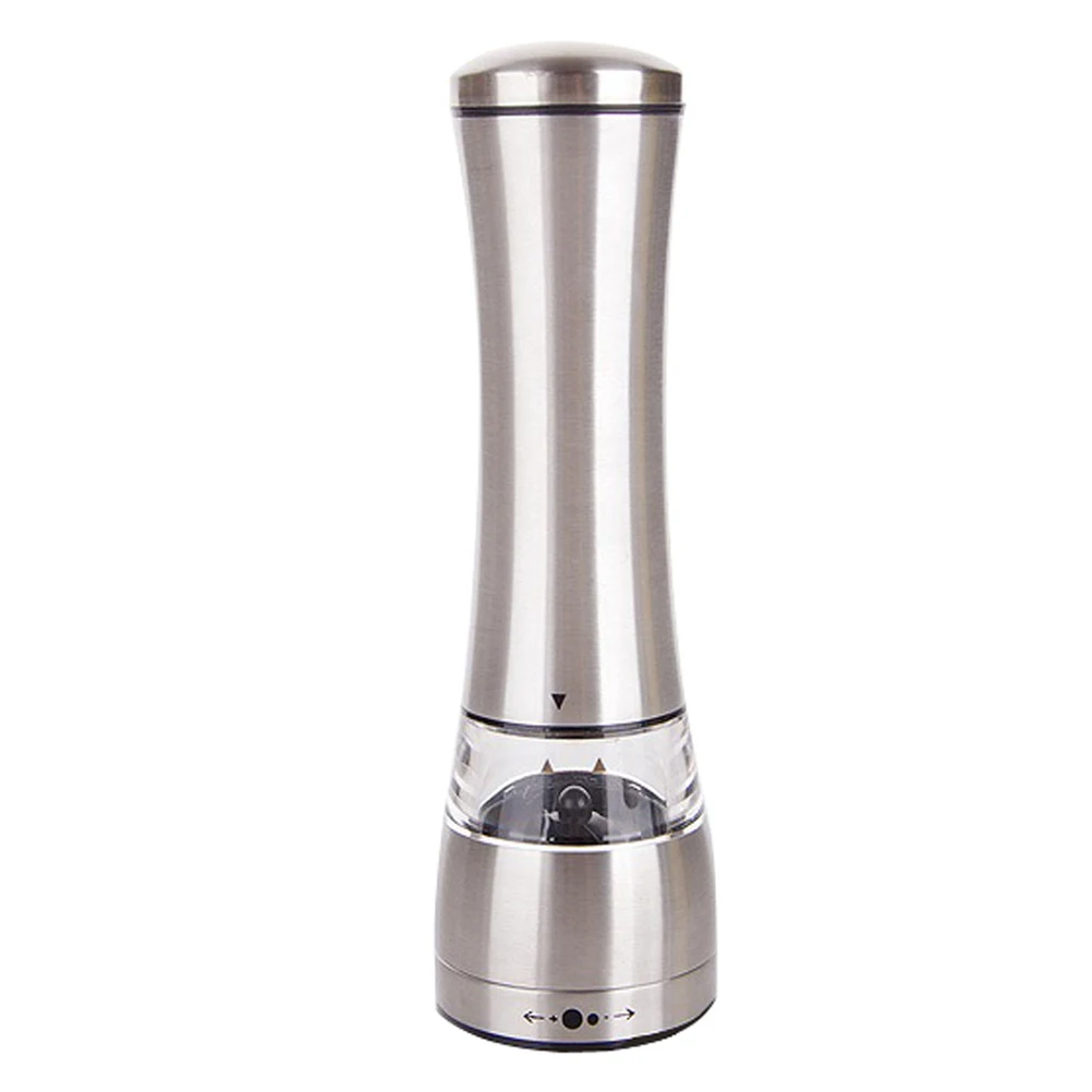 

Stainless Steel Manual Salt Pepper Mill Adjustable Grinder Wide Mouth Glass Window Spice Kitchen Tool Muller