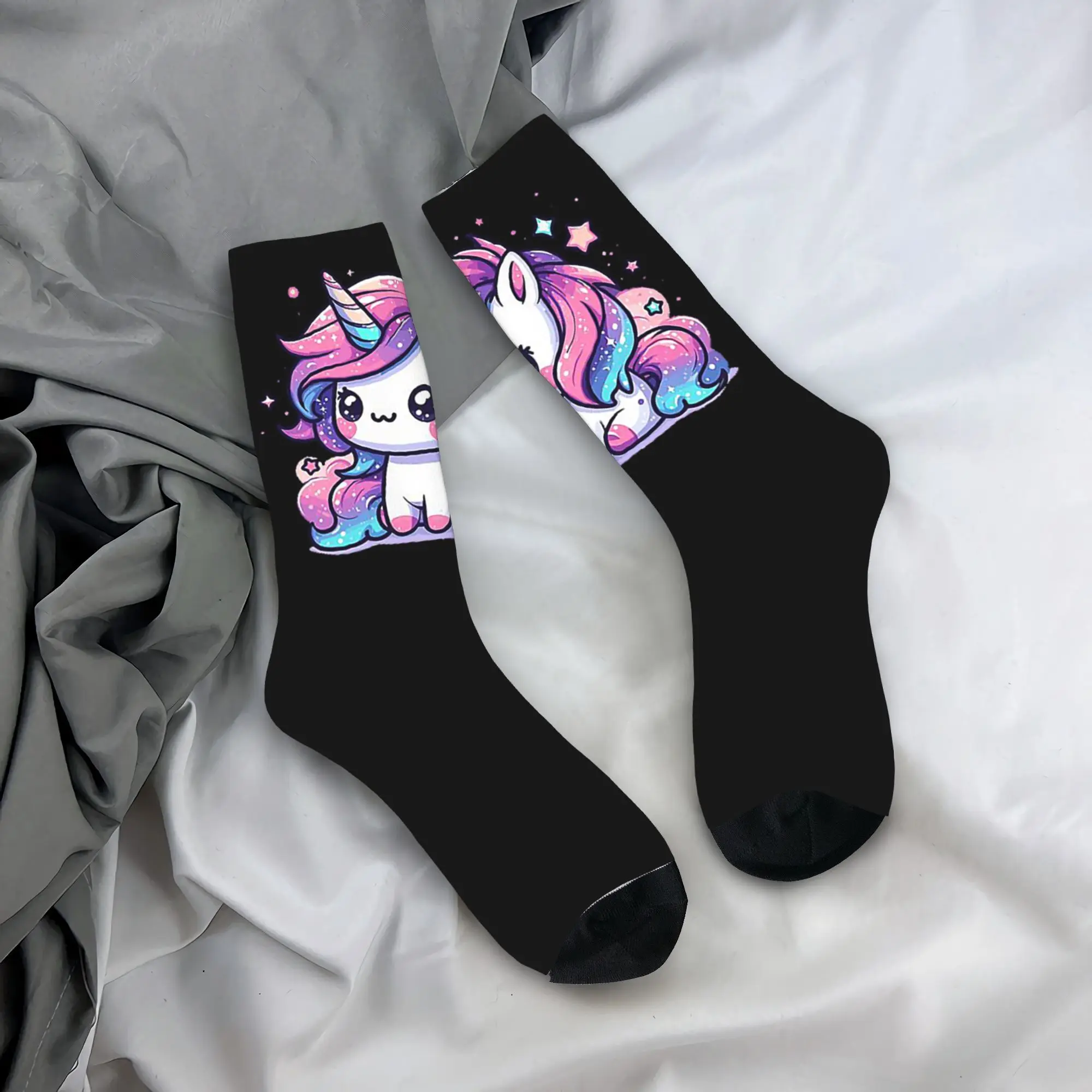 Alle seizoenen Sparkle Unicorn Magic Sokken Harajuku Hoge kwaliteit kousen Sport Middenbuis Sokken Zacht verjaardagscadeau