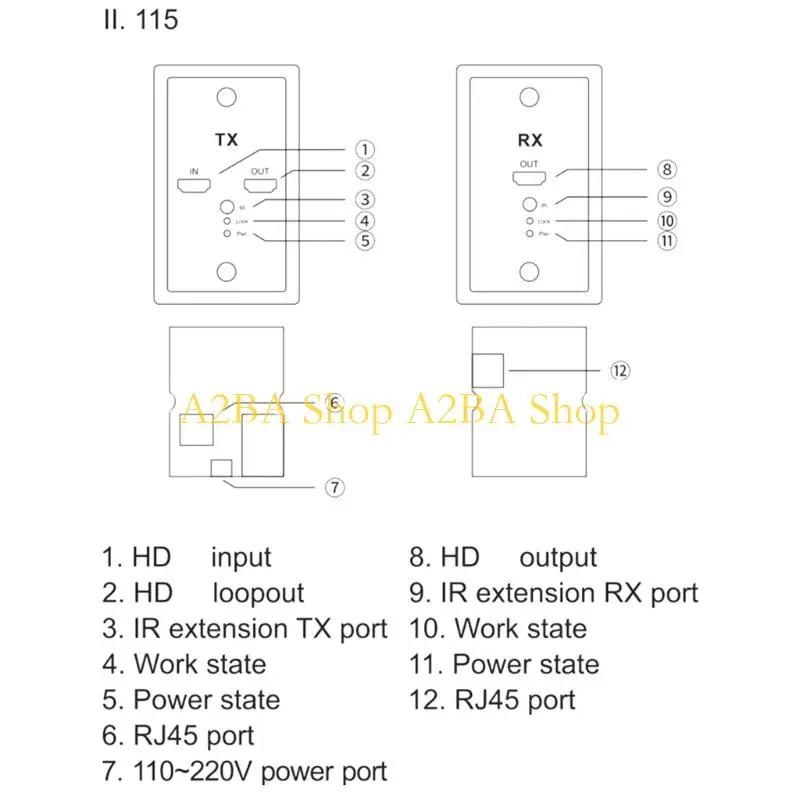 

Удлинитель настенной панели передачи A2BA 1080P над эффективным удлинителем сетевого кабеля