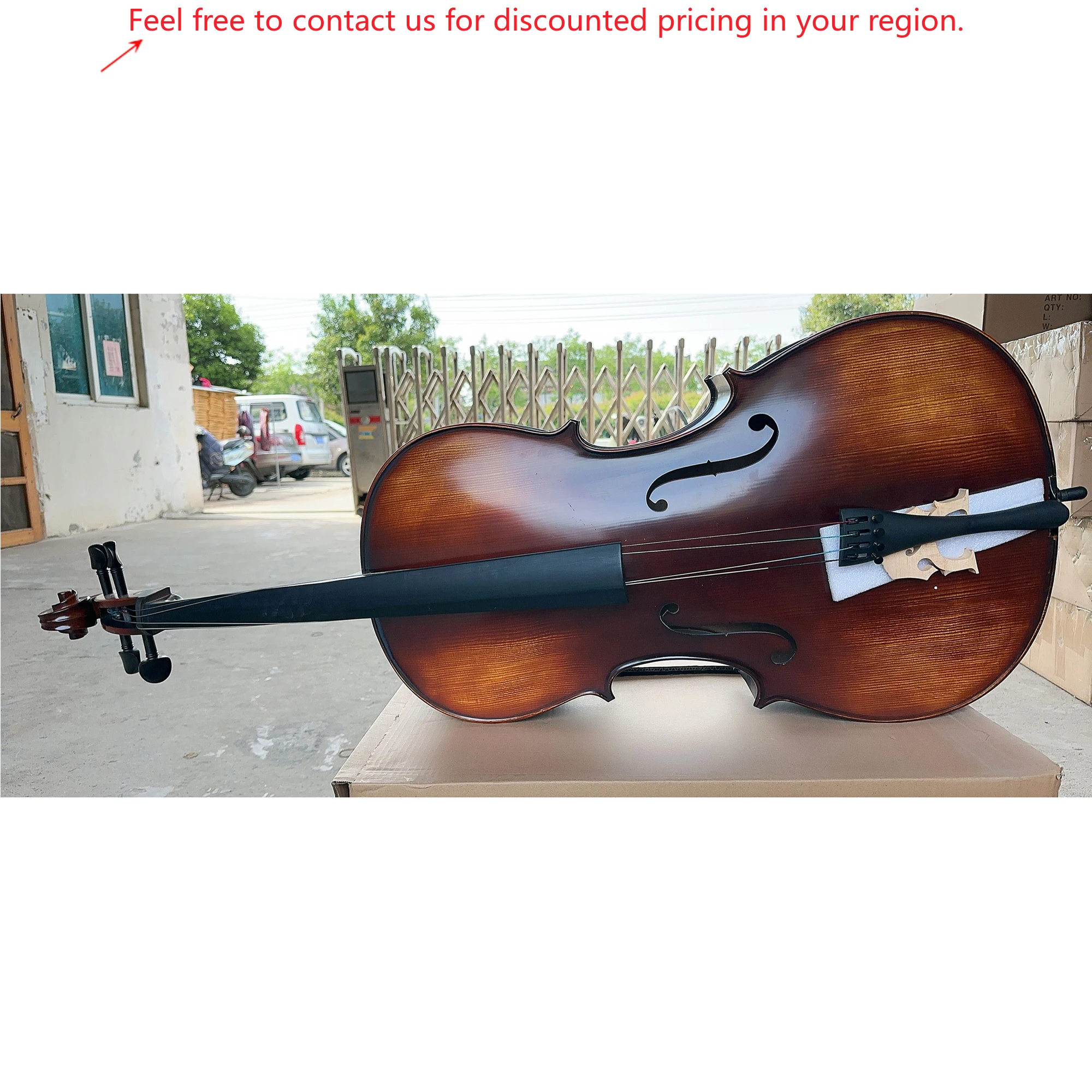 

Wholesale Cheap Price Handmade Solid Spruce Top Flamed Plywood Cello