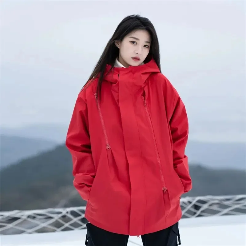 2023 Spring and Autumn Couple Functional Charge Coat Jacket Coat Women Korean Version Loose Hooded Youth Trend Coat Top Cardigan