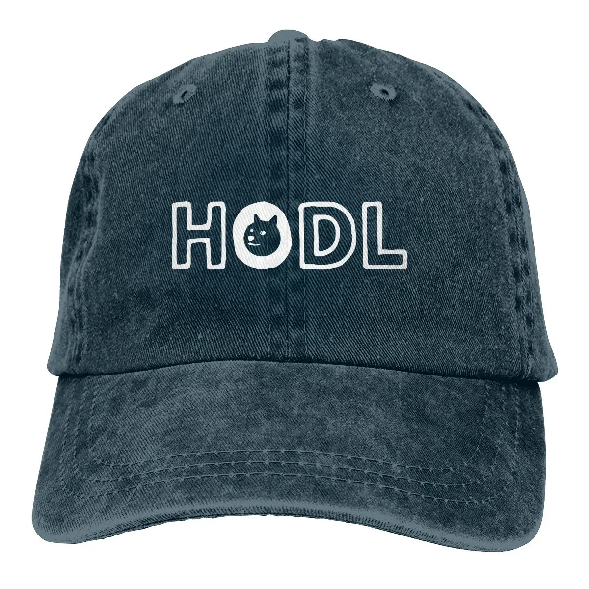 Doge Hodl White Baseball Cap Men Hats Women Visor Protection Snapback Dogecoin Cryptocurrency Miners Meme Caps