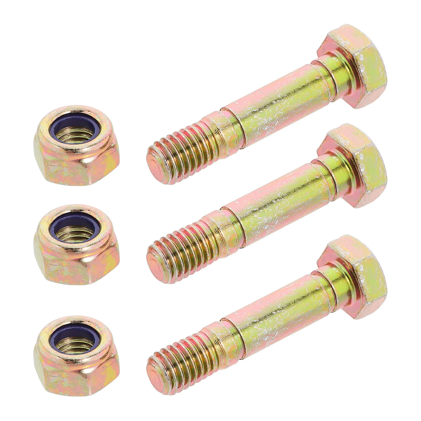 3 Pcs Snow Blower Maintenance Parts Bolt and Nut Replacements Shear with Nuts Heavy-duty Durable Bolts for