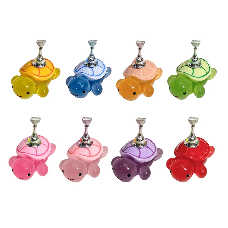 Soporte magnético para uñas, diseño de tortuga pequeña, accesorios para uñas, herramienta de exhibición, práctica de entrenamiento, soporte para exposición de uñas