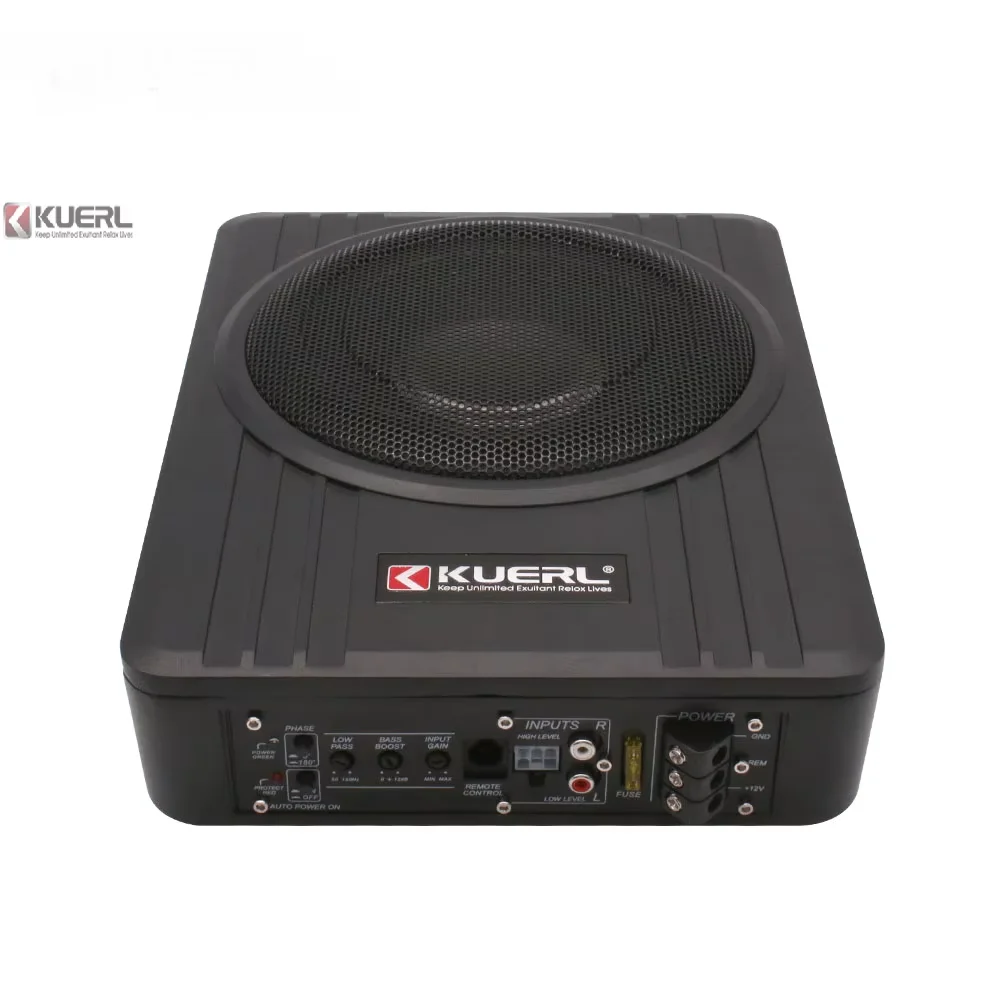 Aluminum Alloy Casing 8/10inch Car Audio Active Subwoofer Built-in Amplifier RMS Power 150W MAX 600W with Wired Volume Control