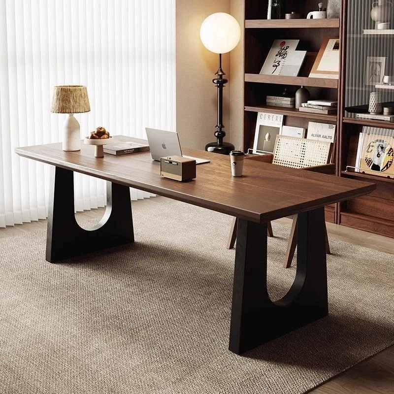 Factory Direct 2026 Simple and practical solid wood walnut color tea table living room dining  worktable large board
