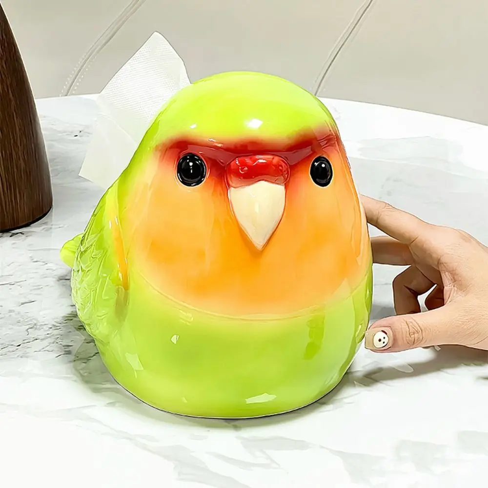 جميل صندوق مناديل سيراميك السيراميك سعة كبيرة الببغاء الأنسجة صندوق تخزين ديكور قابلة لإعادة الاستخدام موزع المناشف الورقية غرفة المعيشة