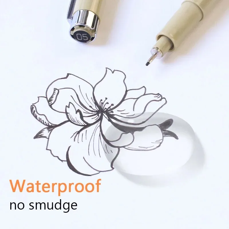 Art Manga Outlining Pen Pigment Liner Micron Pen Marker set Hook Line Needle Pen for Sketch Soft Brush Stationery Art Supplies