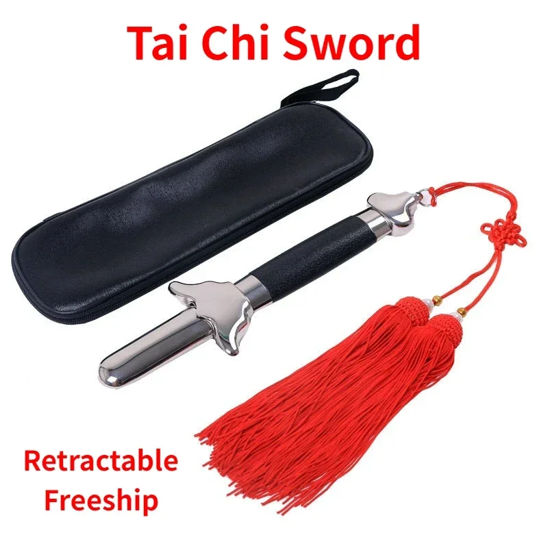 Retractable Telescopic Sword Tai Chi Sword 304 Stainless Steel Telescopic Sword Martial Arts Kung Fu Weapon Birthday Gifts