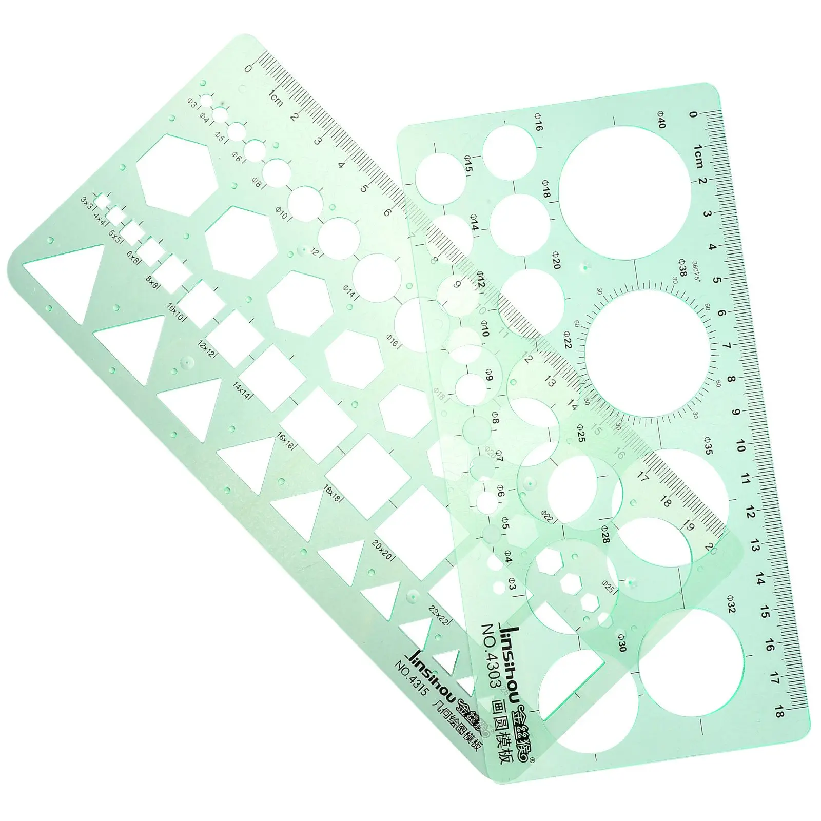 2 Pcs Round Ruler Colored Stencil Scale Geometry Drawing Tool Stencils Multifunction