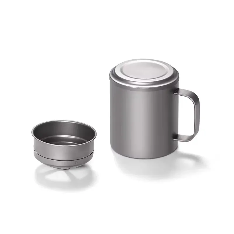 Portable Pure Titanium Coffee Drip Filter Set Modern Eco Friendly Double Layer Design 380ml Capacity Travel Mug for Outdoor