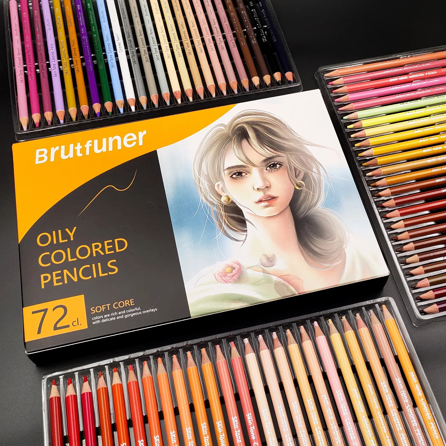 Brutfuner 26/50/72 Colors Wood Skin Tone Colored Pencils Soft Core Oil Based Sketch Drawing Pencil Set For Painting Art Supplies