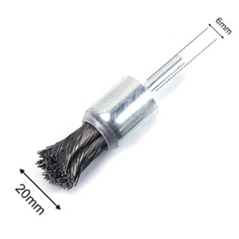 1Pcs 20mm Wire Knot End Brush Stainless Steel with 1/4' Shank for Grinder