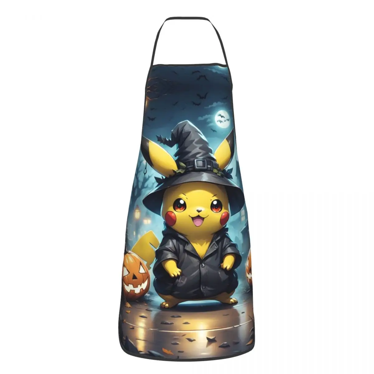 Custom Unisex P-Pikachus Kitchen Chef Cooking Baking Apron Men Women Halloween Pumpkin Tablier Cuisine for Gardening