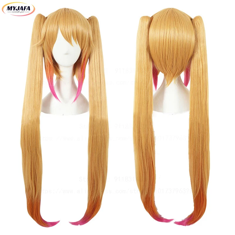 

Tohru Cosplay Wig Kobayashi Dragon Maid Long Golden Pink Ombre Heat Resistant Synthetic Hair Anime Wigs + Wig Cap