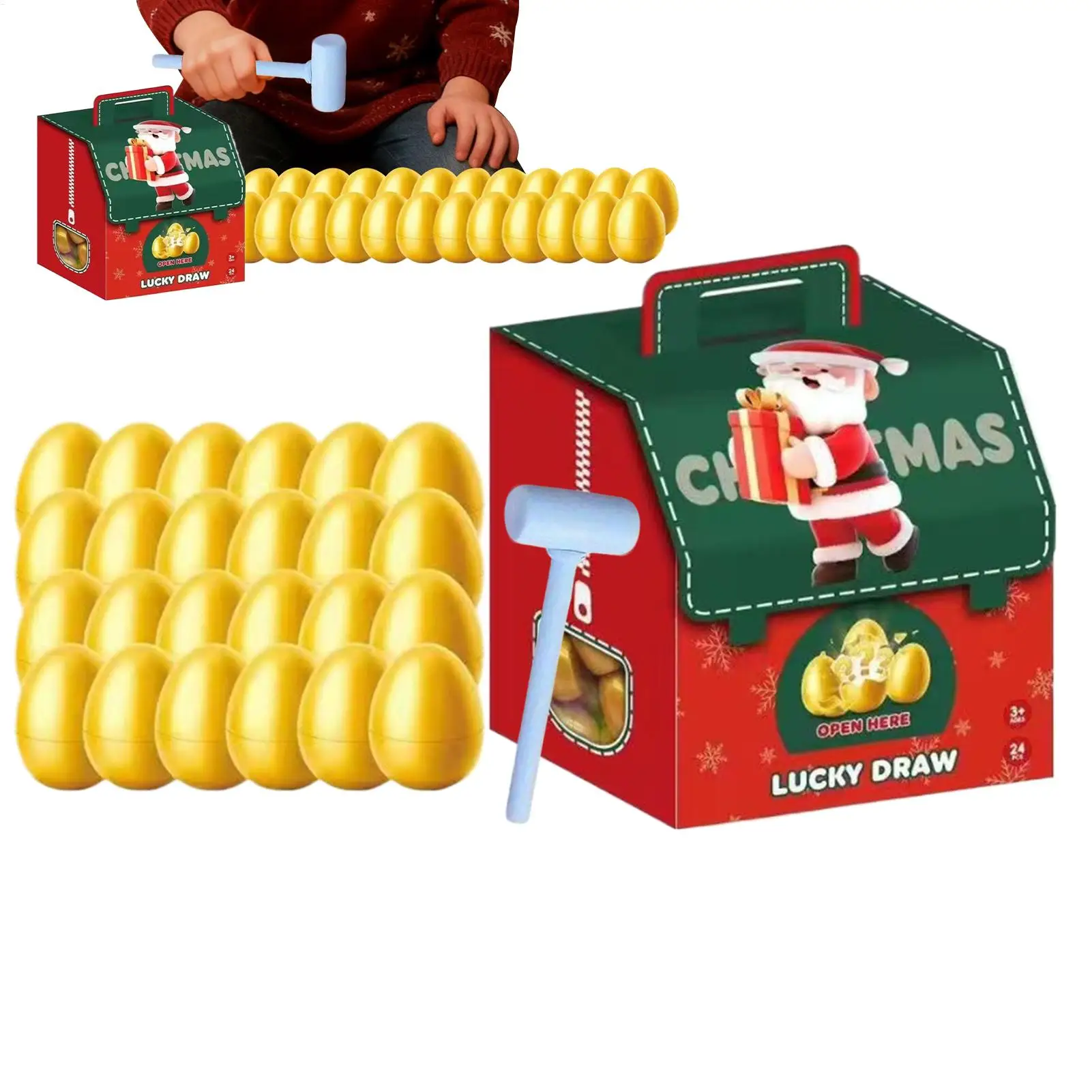 عيد الفصح ملء البيض الذهبي عيد الفصح الديكور البيض البلاستيك BlindBox لعبة محاكاة 24 يوم قابلة لإعادة الاستخدام تحصيل لعبة مهرجان الطرف #6