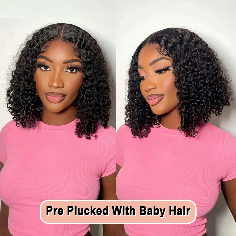 Umi 13x4 HD deep wave short Bob Wig Transparent Lace Frontal wigs Brazilians Remy 230% Density real 100% Human Hair 8-16 Inches