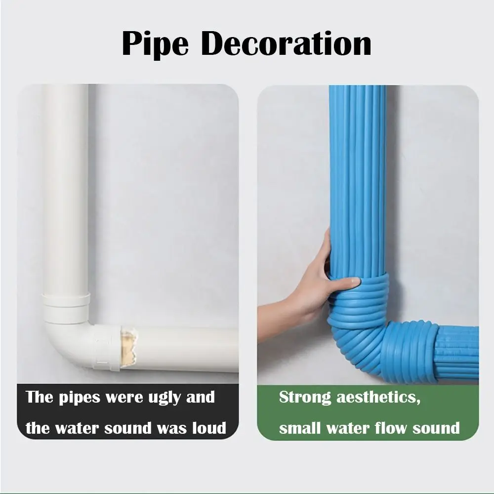 Anti-collision Water Pipe Wrap Tape Self Adhesive Soft Tube Decorative Strip Sound Insulation Household Water Pipe Cover Column