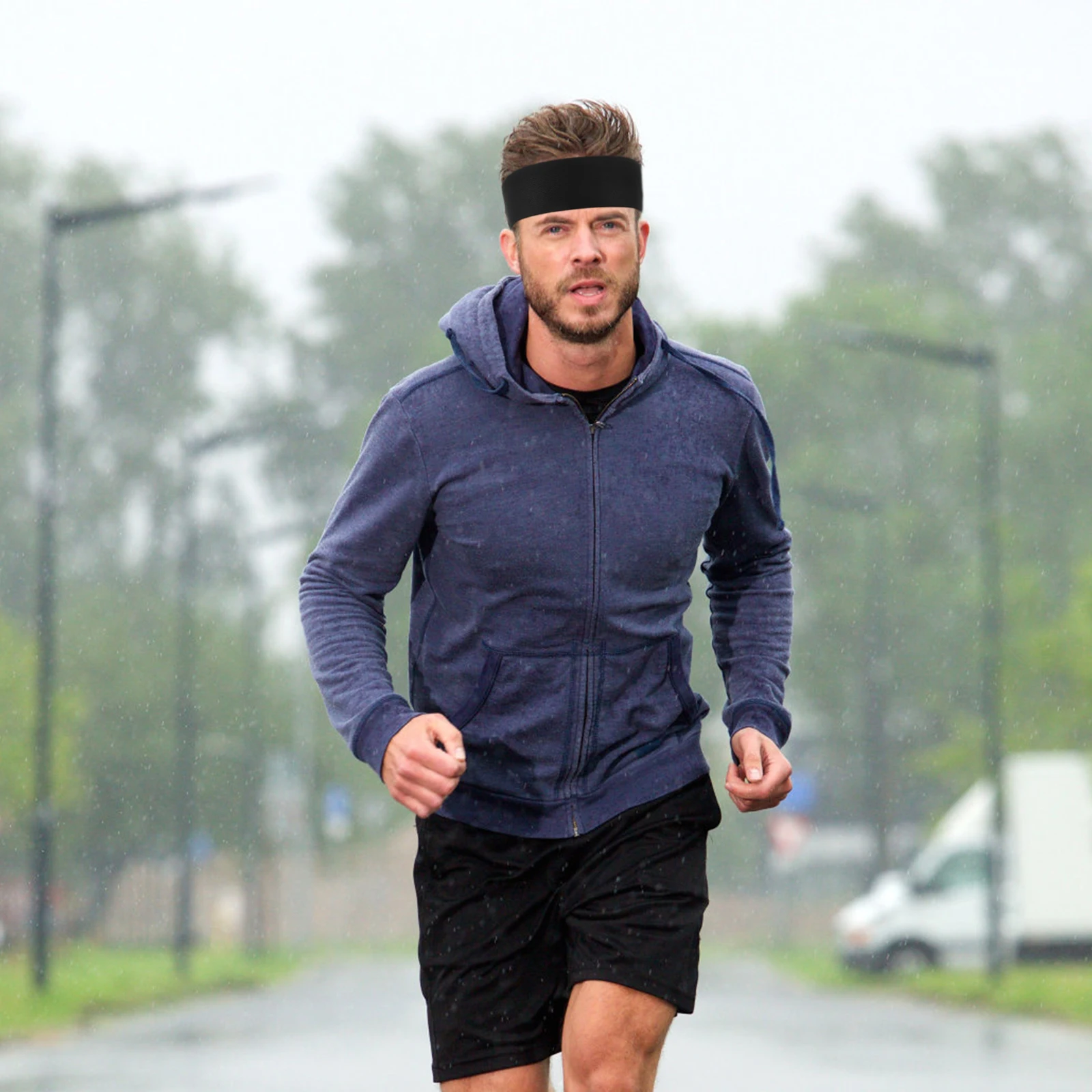 

Black Milk Silk Head Tie Breathable Sweat Wicking Sports Headband Running Yoga Football Basketball Head Tie Sports Headband