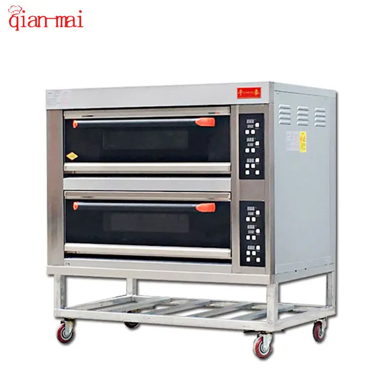 High Quality Pizza Oven Electric Bakery Trays For Bread For Sale Stainless Steel Cake 2decks 2trays Commercial Baking Oven