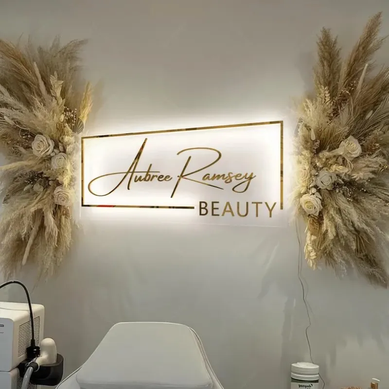 Custom Business Logo Neon Sign for Personalized Company Store UV Metal Acylic LED Shop Name Light Sign Office Shop Studio Signs