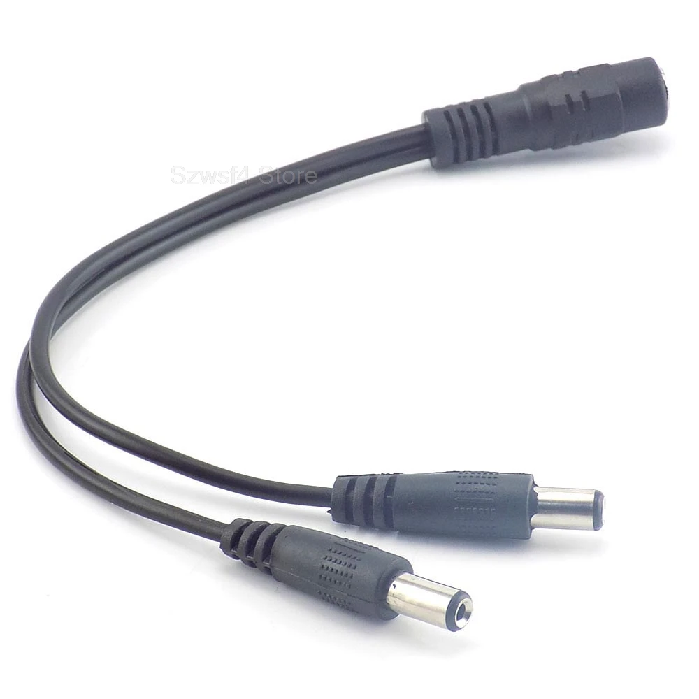 5.5mm*2.1 DC 12V 1 Female to 2 Male way connector Splitter Plug DC Power Supply extend Cable for Camera led strip light E4