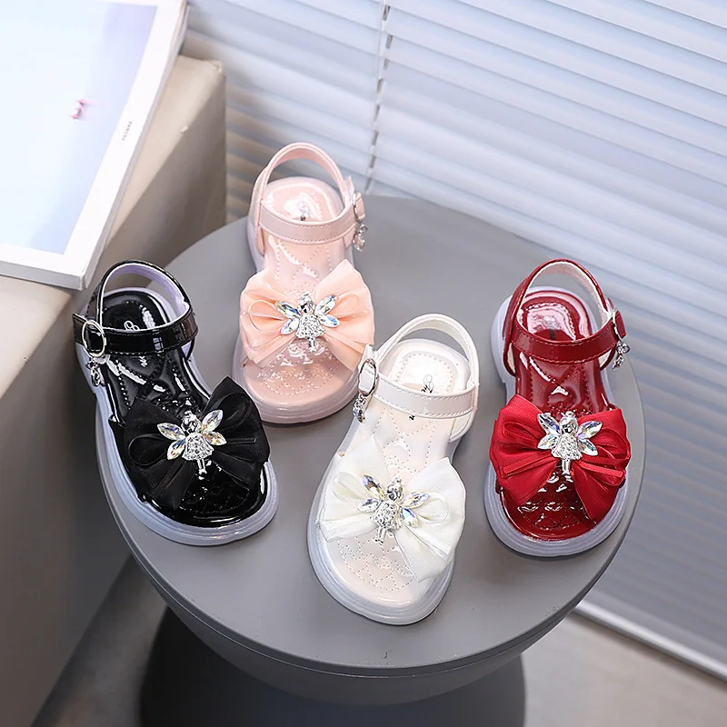 

Kids Princess Beach Shoes with Big Bows Girls Sandals Soft Bottom Comfortable 2026 Summer New Children Casual Shoes Non-slip