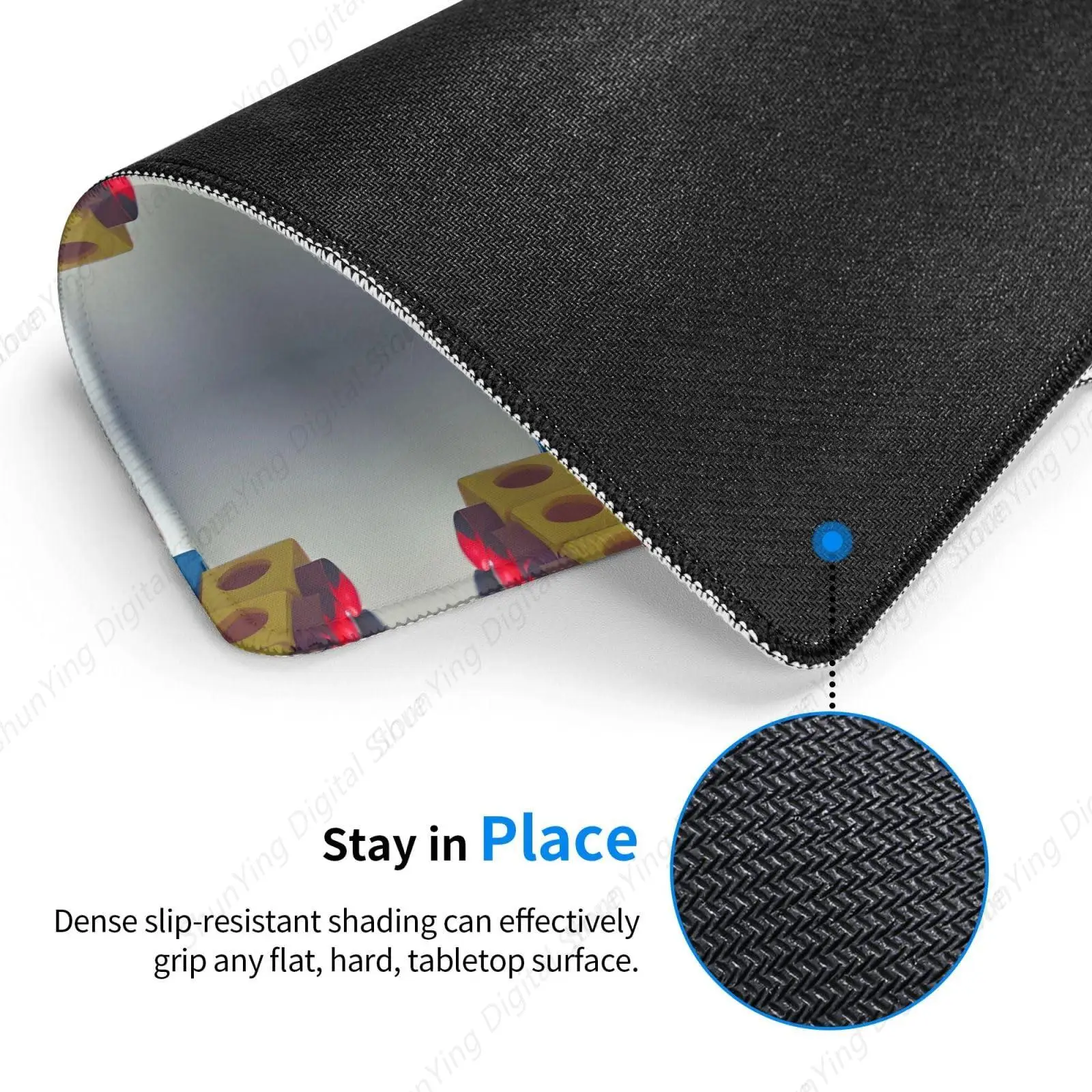 Colorful Building Block Enthusiast Mouse Pad With Anti Slip Rubber Base Suitable For Office Home Laptop Travel 18*22cm