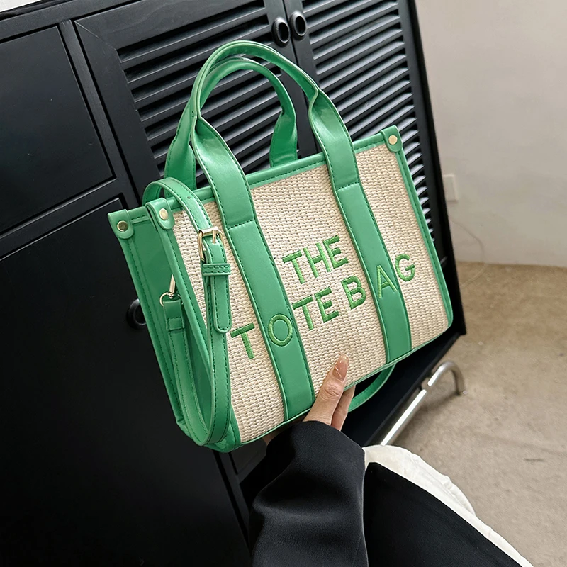 

Luxury Band Designer Straw Tote Handbag and Purse Women Shoulder Crossbody Bag 2023 New Beach Messenger Bag High Quality