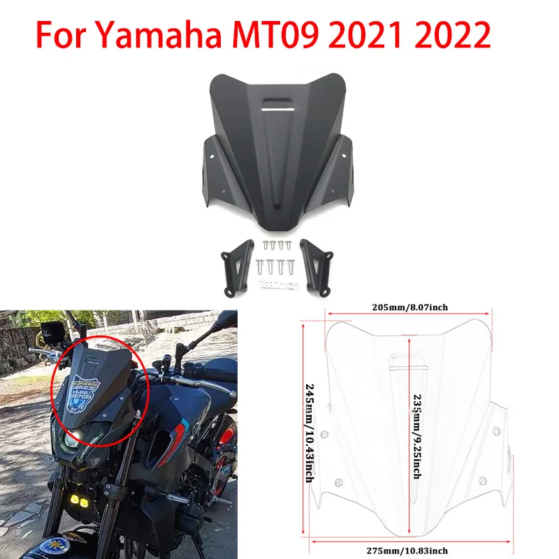 

Motorcycle modified accessories wind deflector For Yamaha MT09 2021 2022 Windscreen instrument trim cover Fairway trim cover