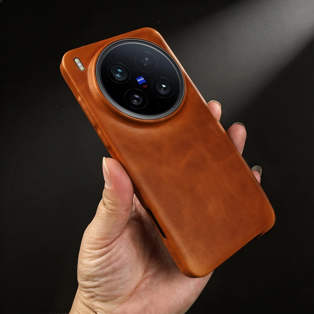 Genuine Leather Case for Vivo X500 Pro Max X300 X100 Ultra X200 Pro Mini X300FE X300S X200S X100S Phone Case Back Cover Coque