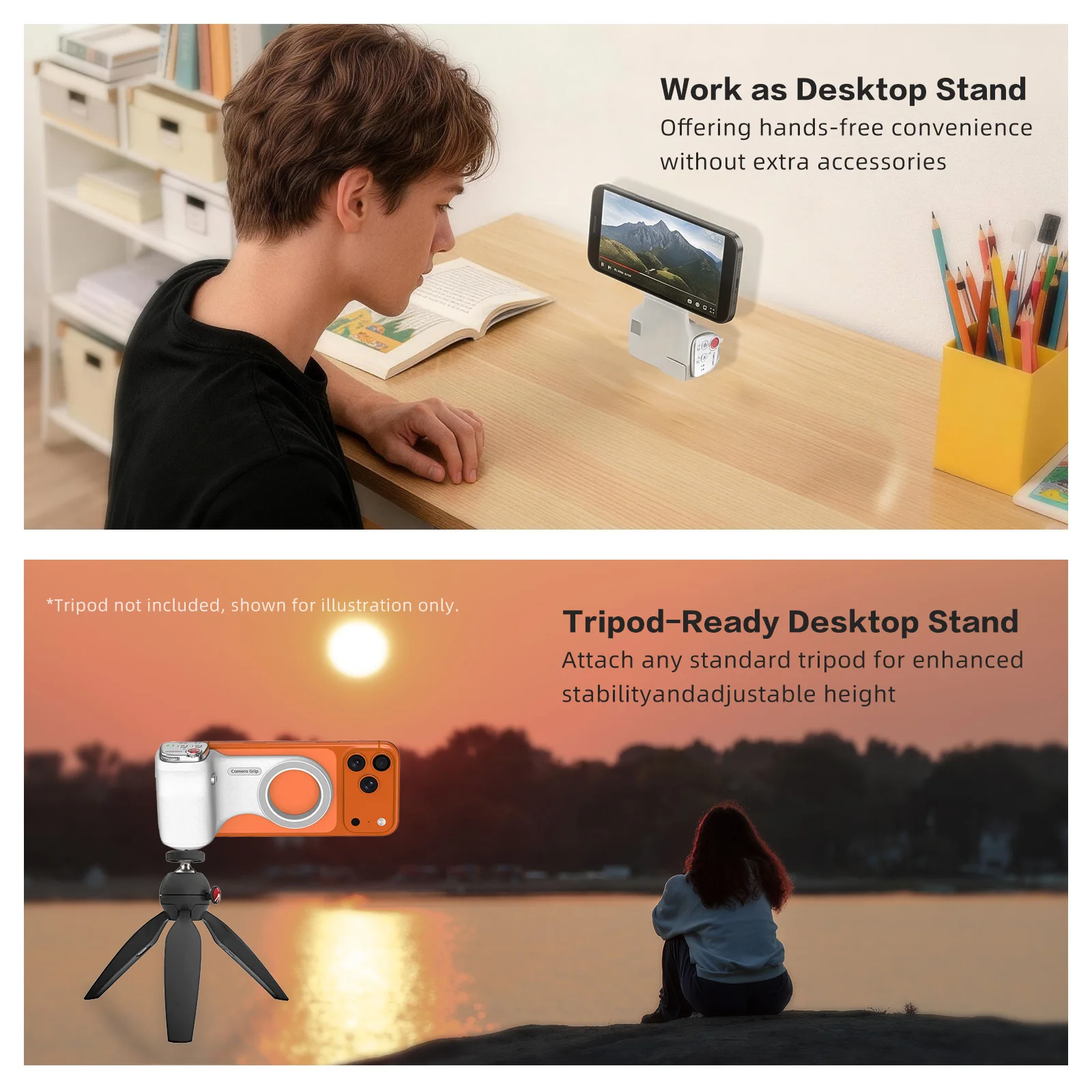 Hellodigi Magnetic Phone Camera Shoot Hand Grip Universal Smart Phone Holder Shooting Remote Control Handle for Iphone Andriod view 6