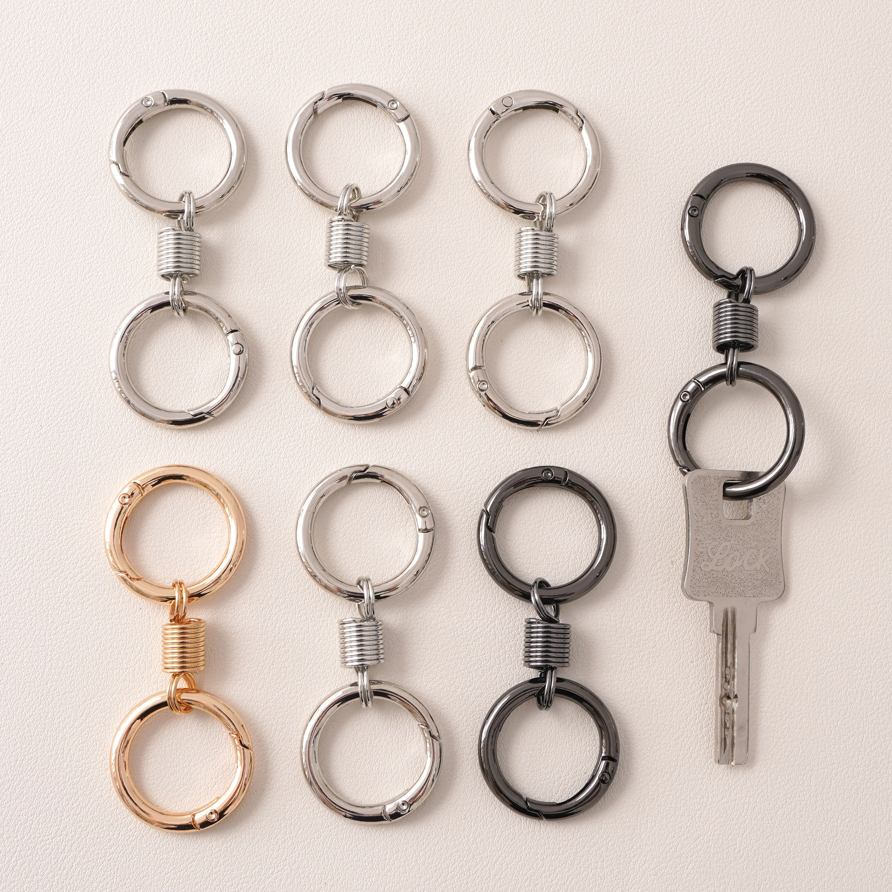 

1 Set Gold Silver Black Plated Alloy Keyring Iron Snap Clasp Hook Jewelry Making Connector Accessories For DIY Keychain Supplies