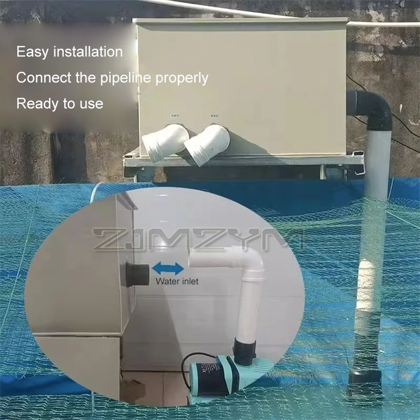 10 Ton Upgraded Version Fish Pond Filter Rotary Drum Micro Filter Automatic Backwash Micro Fish Pond Filtration Equipment 54W