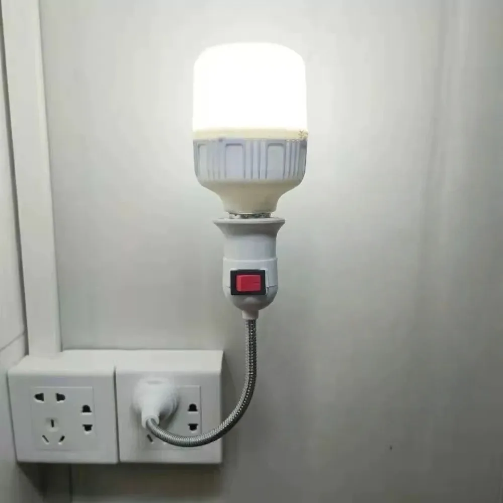 Direct Plug Swivel Lamp Head Lamp Mouth E27 Large Screw Lamp Holder Type Universal Hose Base Bulb Holder Converter Home Office