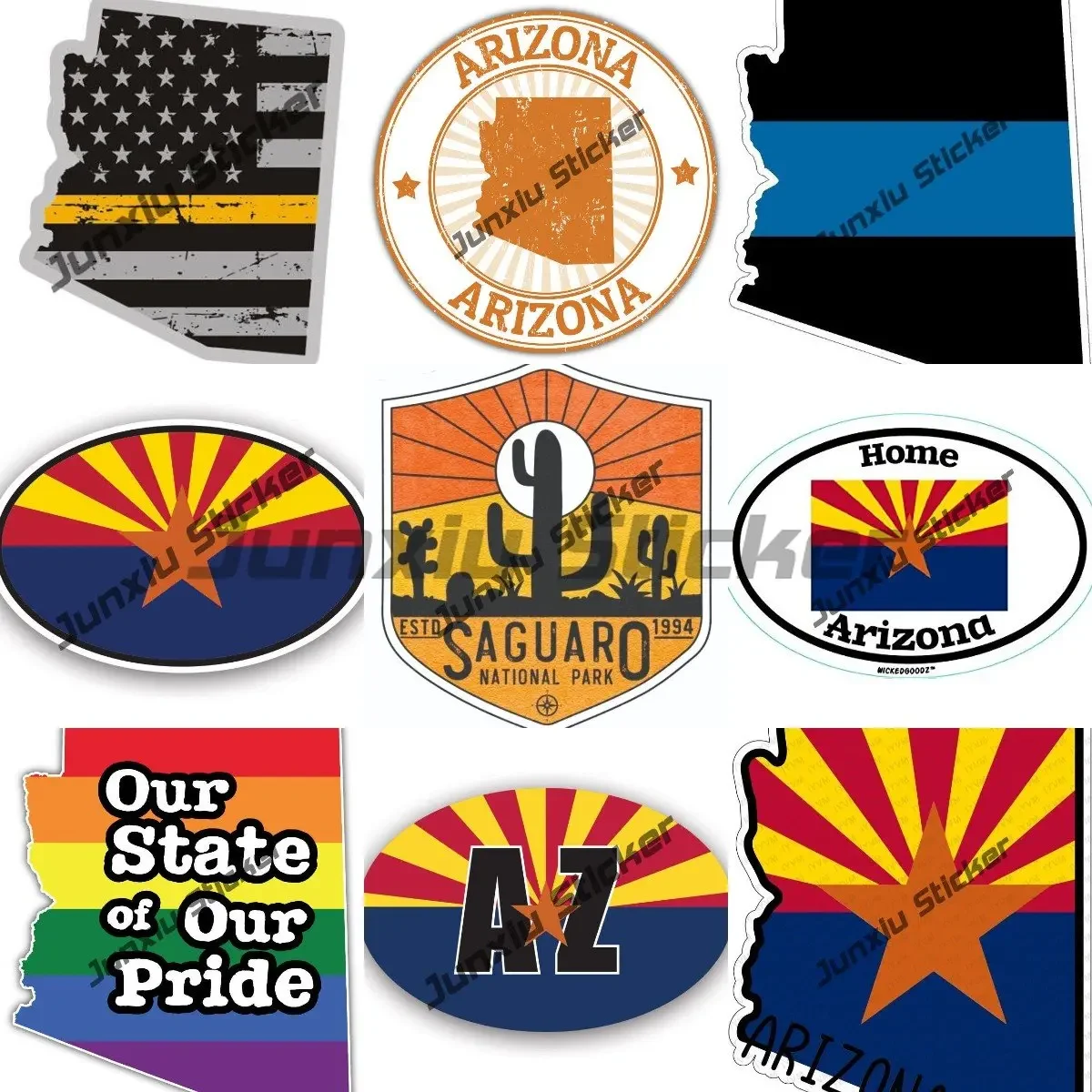 Arizona Decals USA Arizona State Sticker Custom Pictures Waterproof Decals for Suv Accessories Universal Camping Logo Sticker