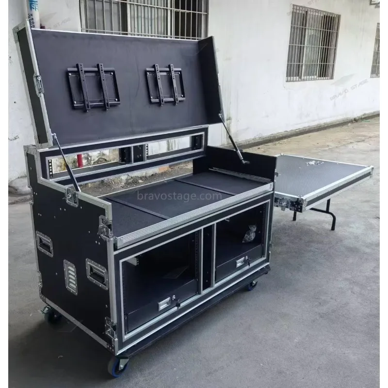 Custom Portable Mobile Broadcasting Streaming Recording Studio Workstation Flight Case
