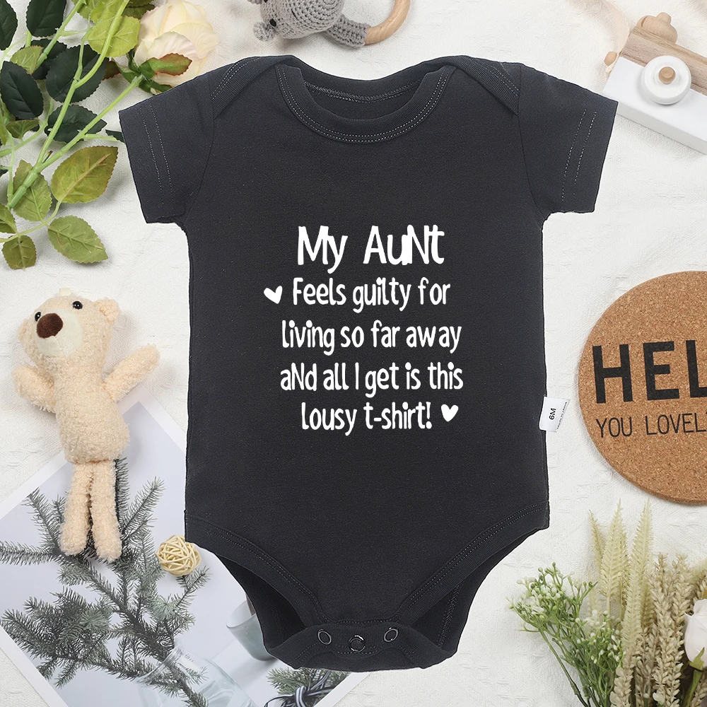 Funny Text Summer Baby Clothes Boys and Girls Onesie Personality Harajuku Crew Neck Black Cotton Newborn Bodysuit Hot Selling